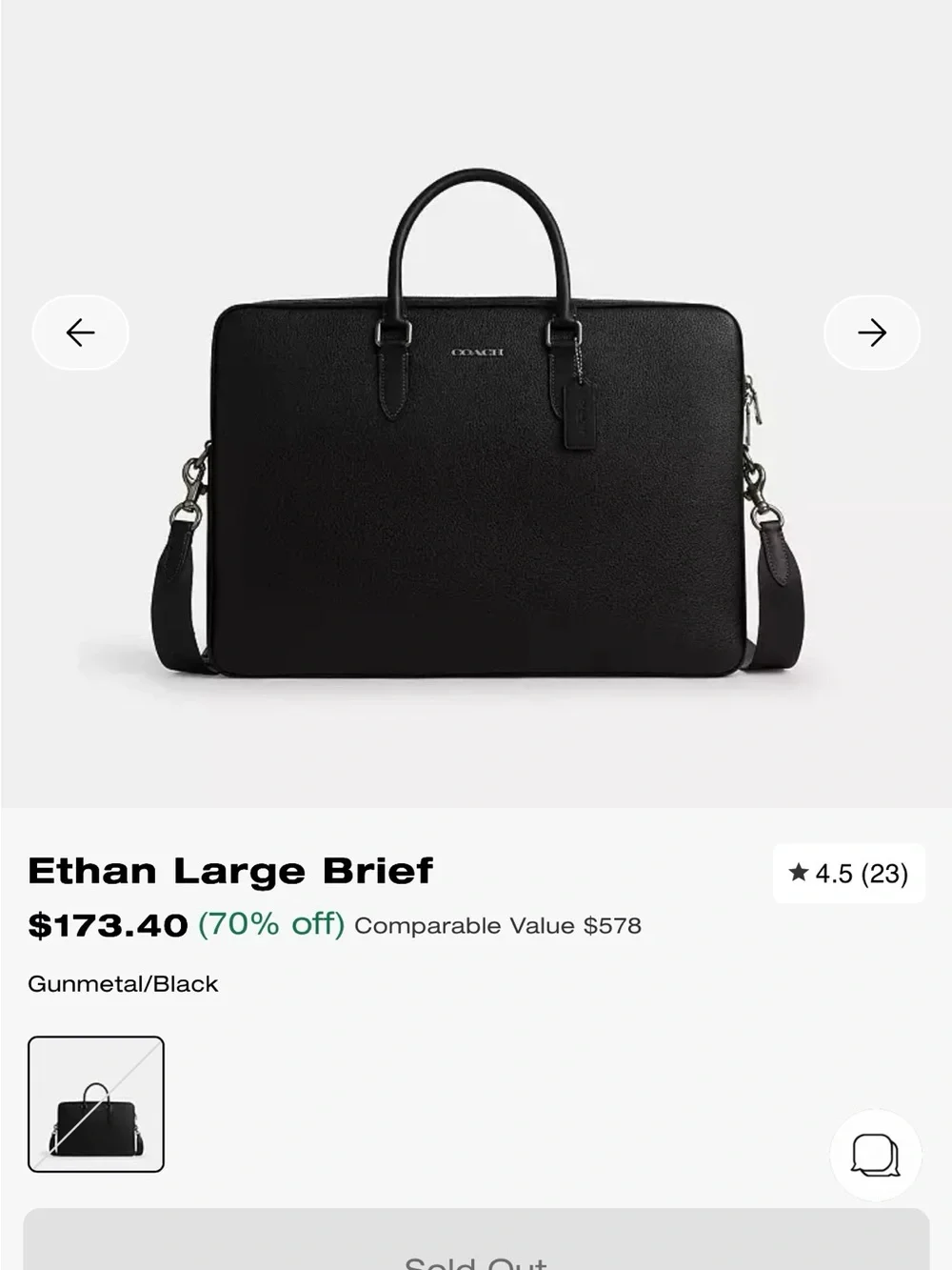 Coach briefcase black